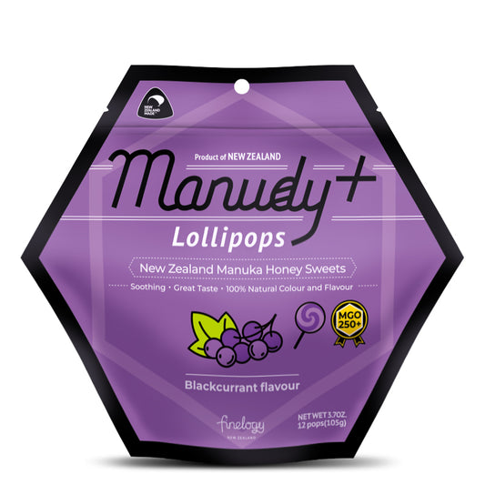 MANUDY+ Manuka Honey Lollipop- Blackcurrant Flavour