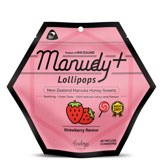 MANUDY+ Manuka Honey Lollipop- Strawberry Flavour